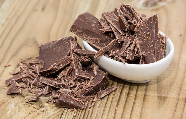 istock Small bowl with Chocolate on wood 178083858