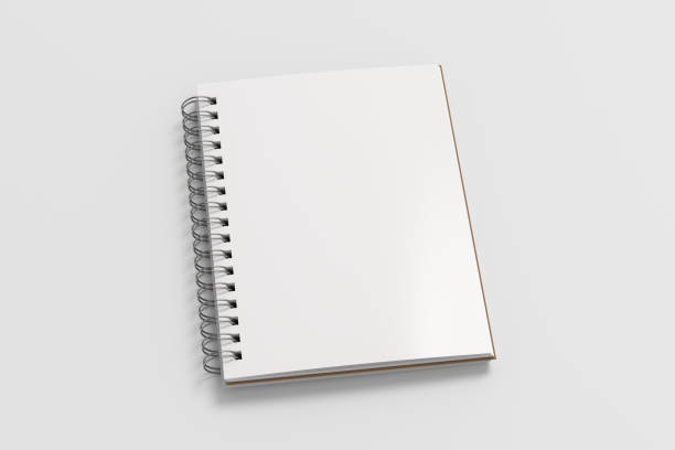istock Notebook mockup. Opened blank notebook with craft paper cover. Spiral notepad on white background 1780846937