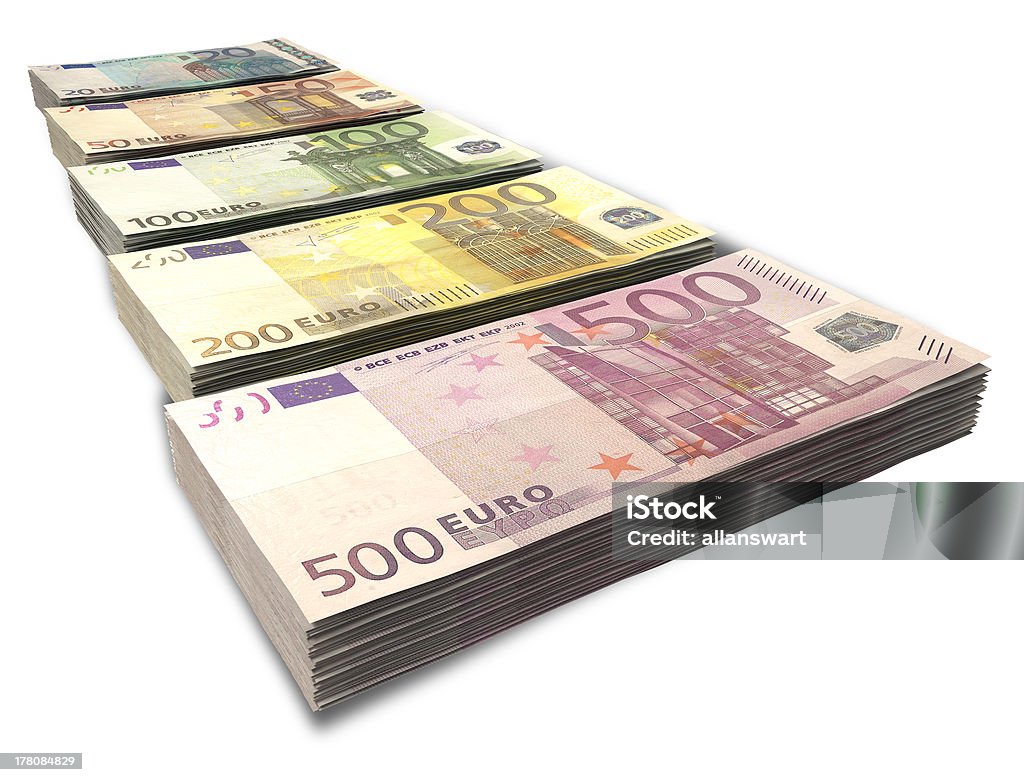 Euro collezione prospettiva - Foto stock royalty-free di Banconota