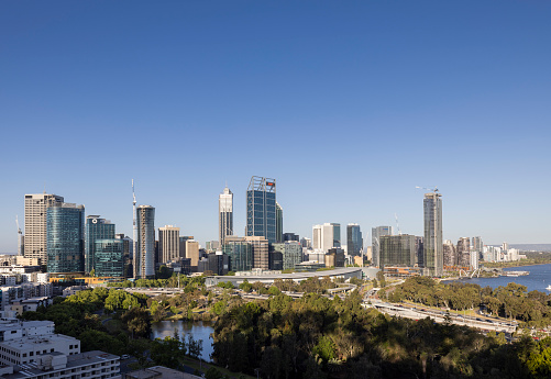 view of Perth with city central business district at the noon