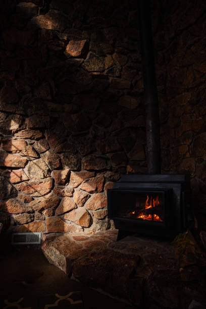 istock Old Vintage Wooden Cabin Cozy Fireplace 1780854640
