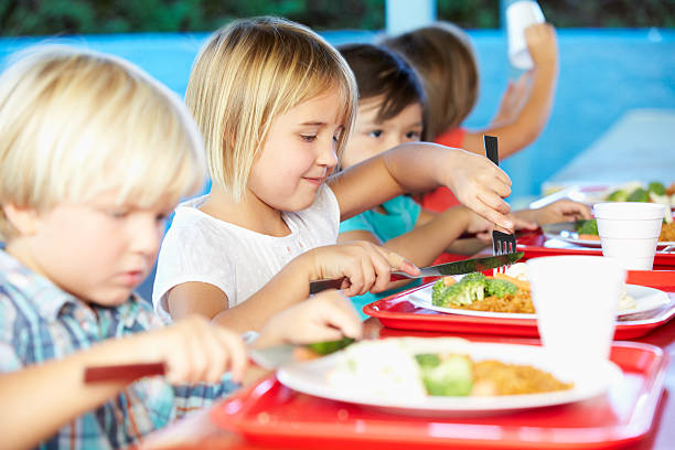 istock Elementary Pupils Enjoying Healthy Lunch In Cafeteria 178085860
