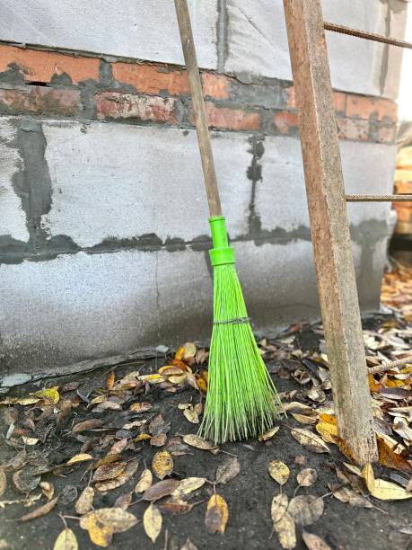 istock The broom for sweeping leaves is dirty. 1780860250
