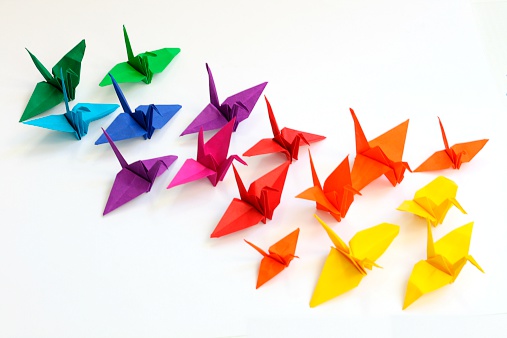 origami cranes photo