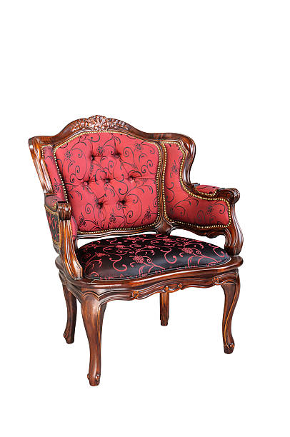 istock Vintage red silk cloth chair isolated 178087246