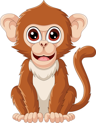 Vector illustration of Cute Macaca cartoon on white background
