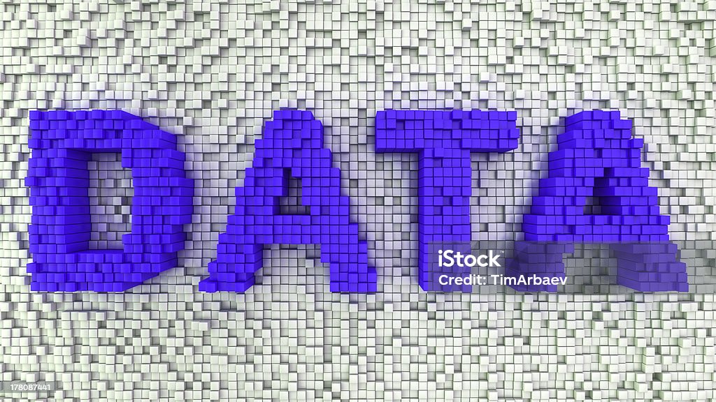 Matrix Data Word Data made from matrix of cubes Big Data Stock Photo