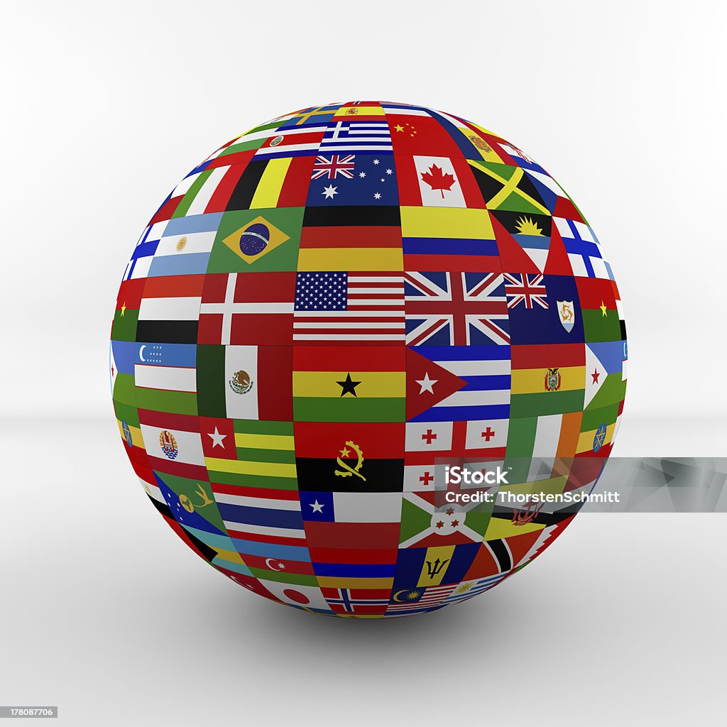 Глянцевые Флаг глобус с Флаги разных стран - Стоковые фото Флаг роялти-фри