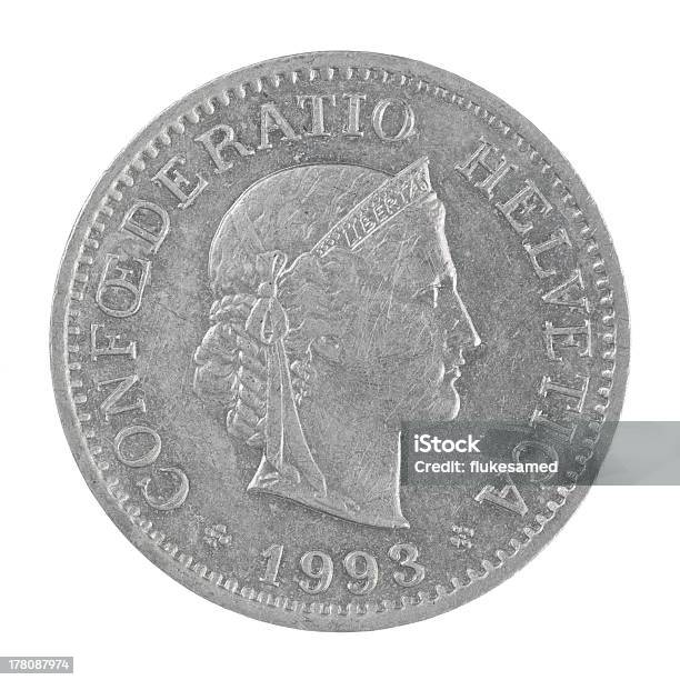 旧スイスフラン 10 Rappen コイン白背景 - スイス通貨のストックフォトや画像を多数ご用意 - スイス通貨, 一つ, 5セントコイン