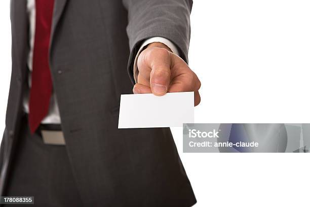 Business Man Showing Blank Card Stock Photo - Download Image Now - Adult, Adults Only, Badge