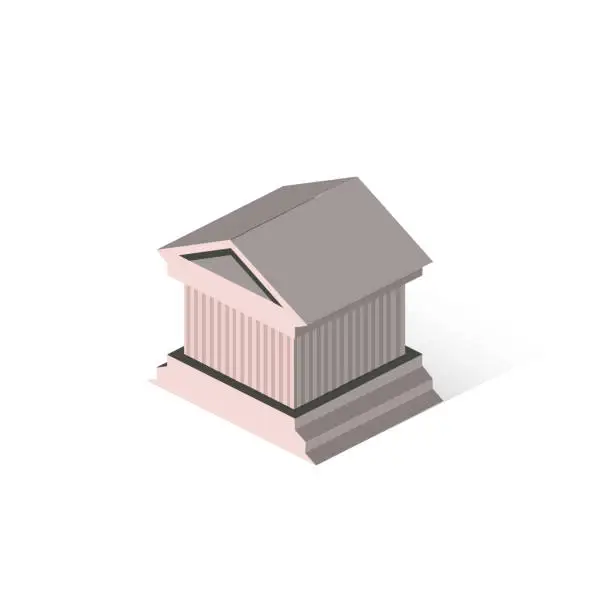 Vector illustration of Isometric European House - Destination Europe - Travel Spot - Locations - Places in Europe - European Architecture - Travel Rentals