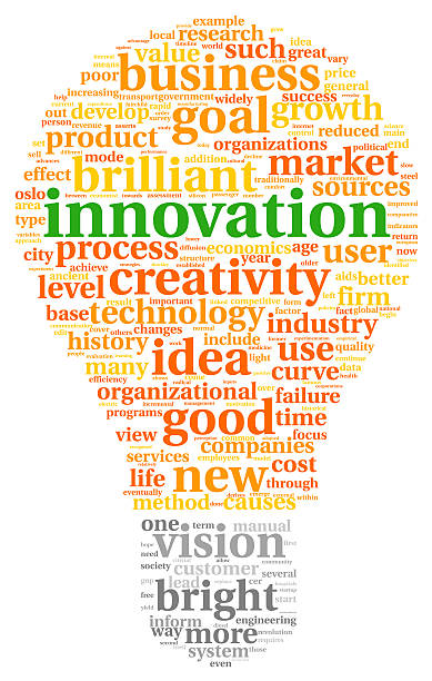 Innovation and technology concept  in tag cloud stock photo