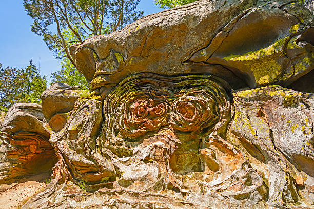 liesegang anillos en piedra arenisca farallón - shawnee national forest fotografías e imágenes de stock