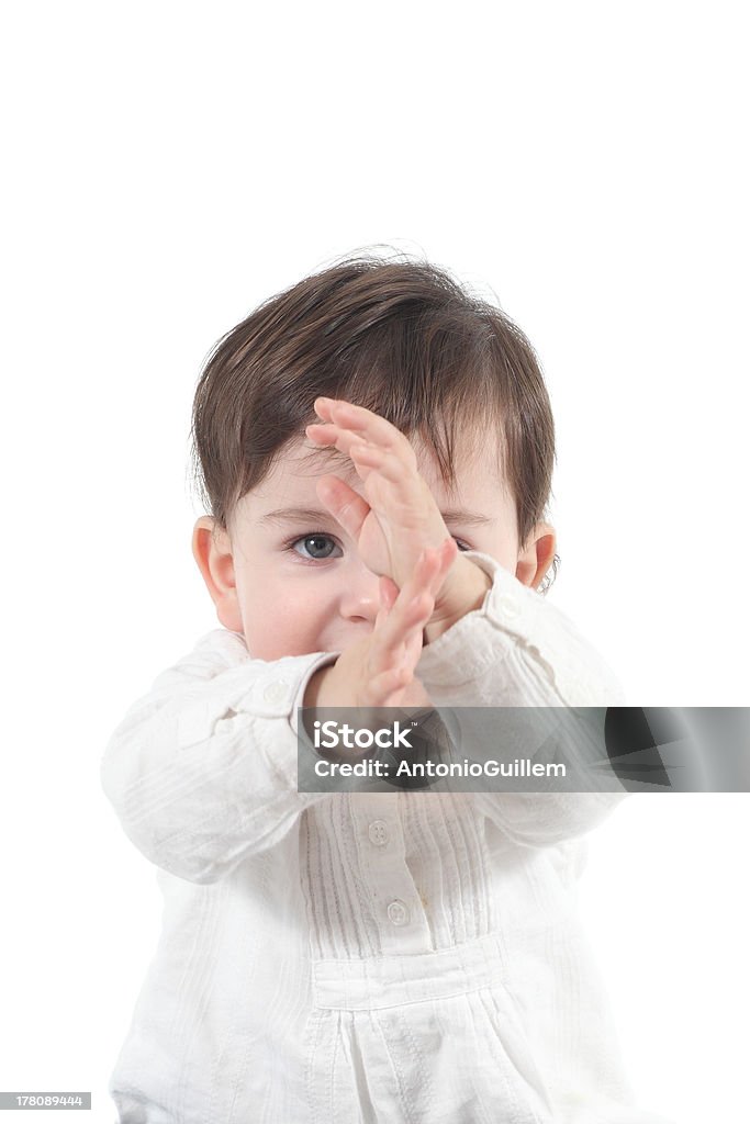 Bebê com um gesto karate - Foto de stock de Agressão royalty-free