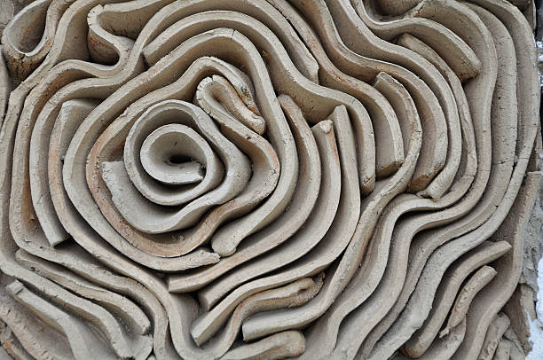 pottery art symbol flower build in brick
