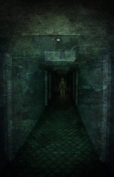 istock Young woman lost in spooky dirty corridor 178091532