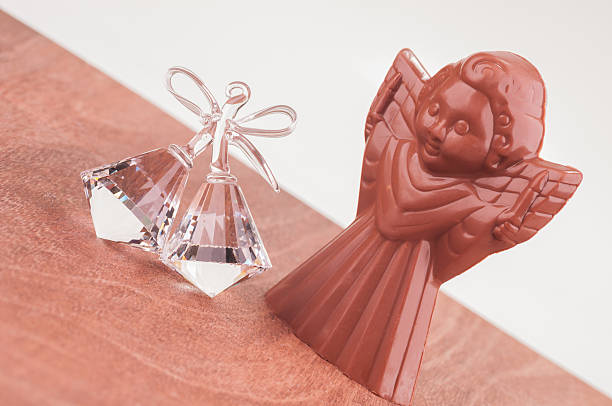 Chocolate Angel and Crystal Bells ornament