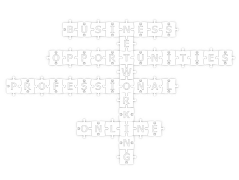 isolated crossword networking with clipping path