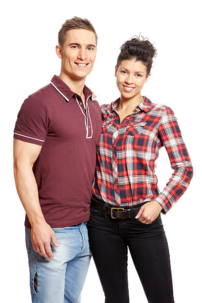 istock Young couple cuddling and smiling 178092288