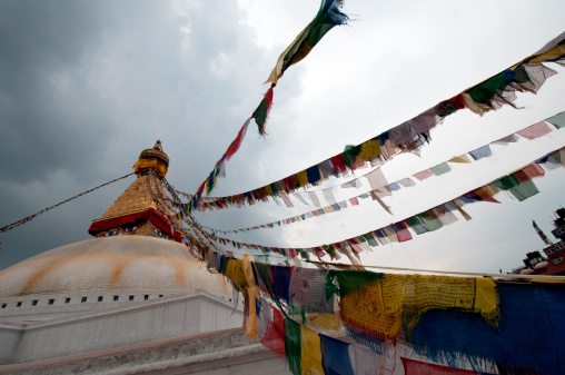 Bodhnath is the largest stupa in Nepal and the de facto religious centre of Nepal's large Tibetan community. The association is because the site marked the Tibetan trade route entrance to Kathmandu.