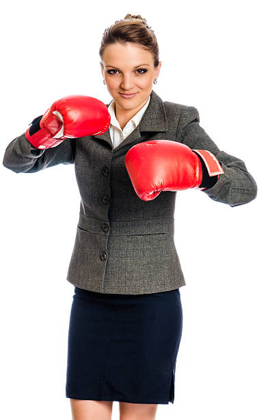 istock Businesswoman ready to box 178093206