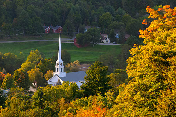 istock Stowe Community Church in the early fall 178093441