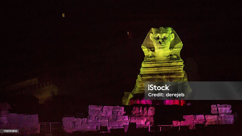 Sphinx bei Nacht - Lizenzfrei Alt Stock-Foto