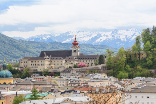 View on the monastery Nonnberg in Salzburg, Austria