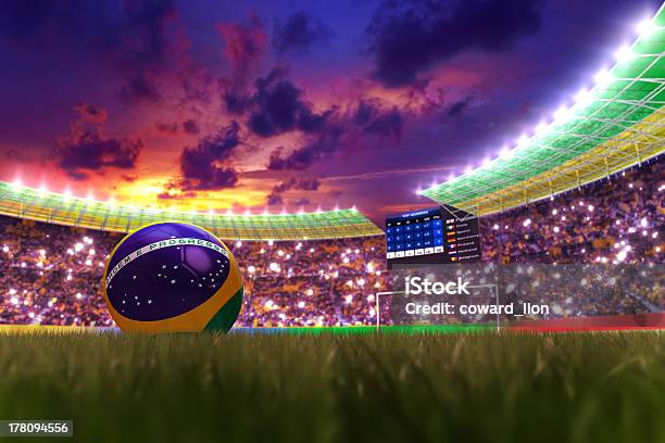 World Soccer Cup In 2014 At Night Stock Photo - Download Image Now - International Soccer Event, Brazil, Stadium