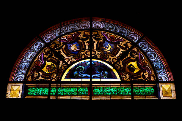 istock the colored window in   church of chiavari 178094667