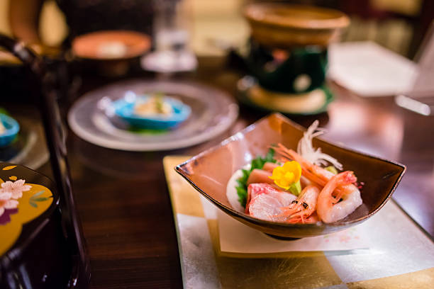 kaiseki-ryōri: mukōzuke - sashimi japanese cuisine japanese culture food zdjęcia i obrazy z banku zdjęć