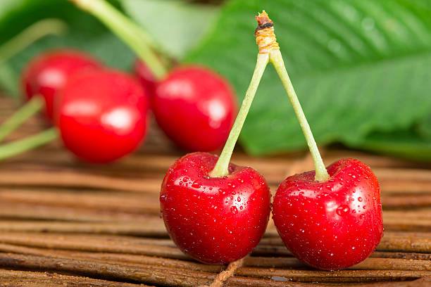 istock Cherries and branch with leaves 178094906