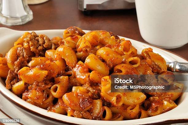 Chili Mac Closeup Stock Photo - Download Image Now - Beef, Bowl, Casserole