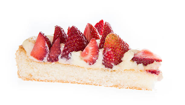 istock Piece of Strawberry Cake on white 178096423