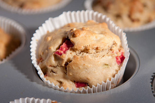 istock Rhubarb muffin in a baking form 178096881