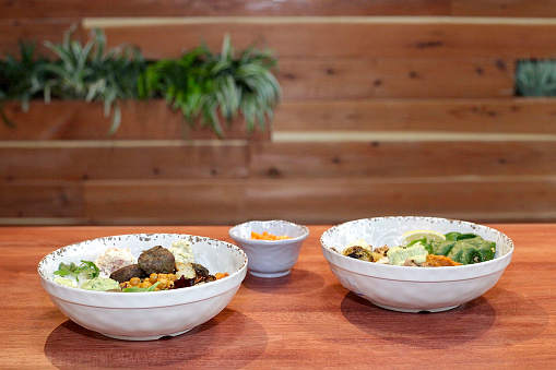 Food photography shots for a healthy mediterranean bowl spot in Fountain Valley, CA.