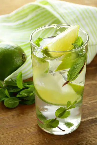refreshing drink with lime and mint - Mojito