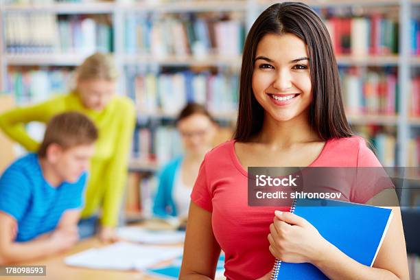 Student With Copybook Stock Photo - Download Image Now - Adult, Beautiful People, Beautiful Woman