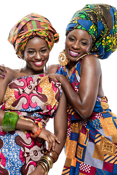 Two young African fashion models. Two young beautiful African fashion models. african tribe stock pictures, royalty-free photos & images