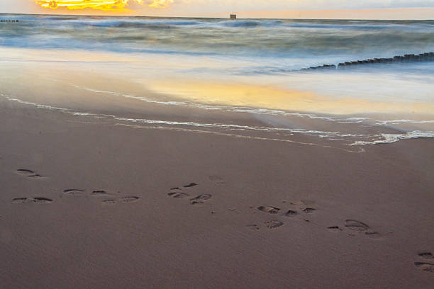 View on sunset - Mielno, Baltic sea, Poland.