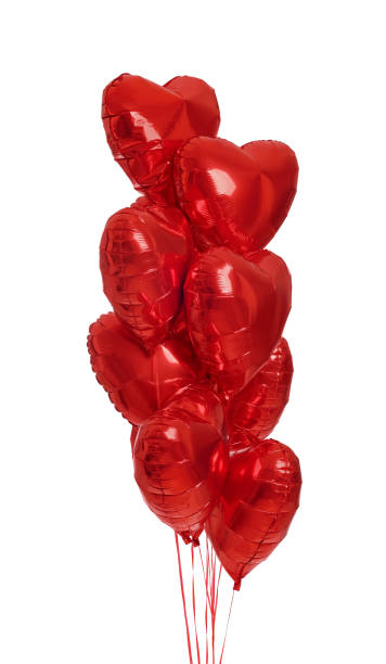istock Many red heart shaped balloons isolated on white. Valentine's day celebration 1781013991