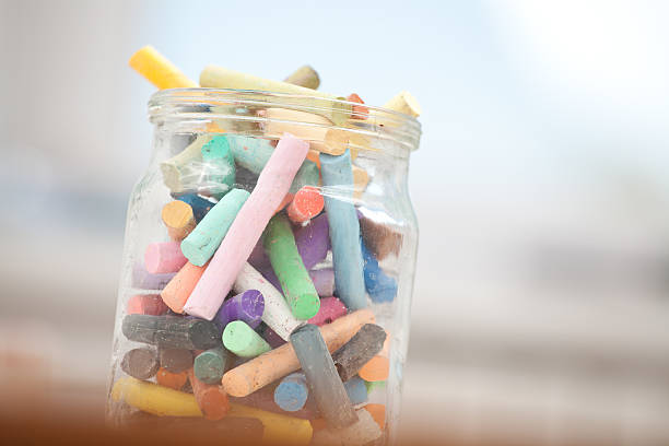 Crayons in the jar stock photo