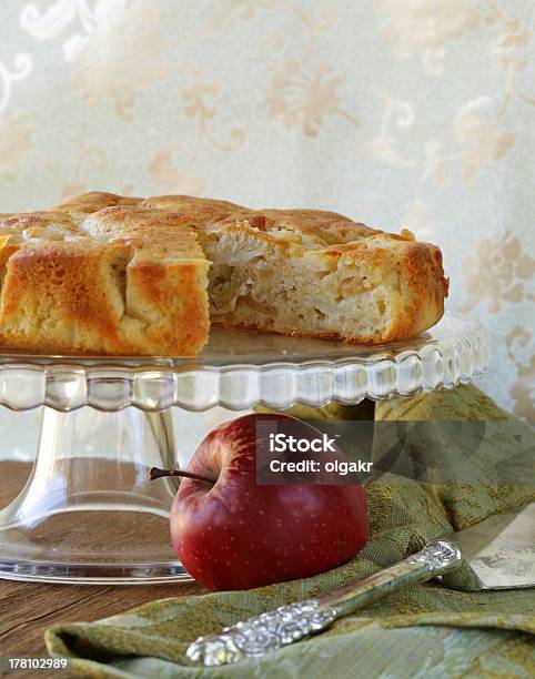 Homemade Apple Pie On A Wooden Table Stock Photo - Download Image Now - Apple - Fruit, Baked, Baked Pastry Item