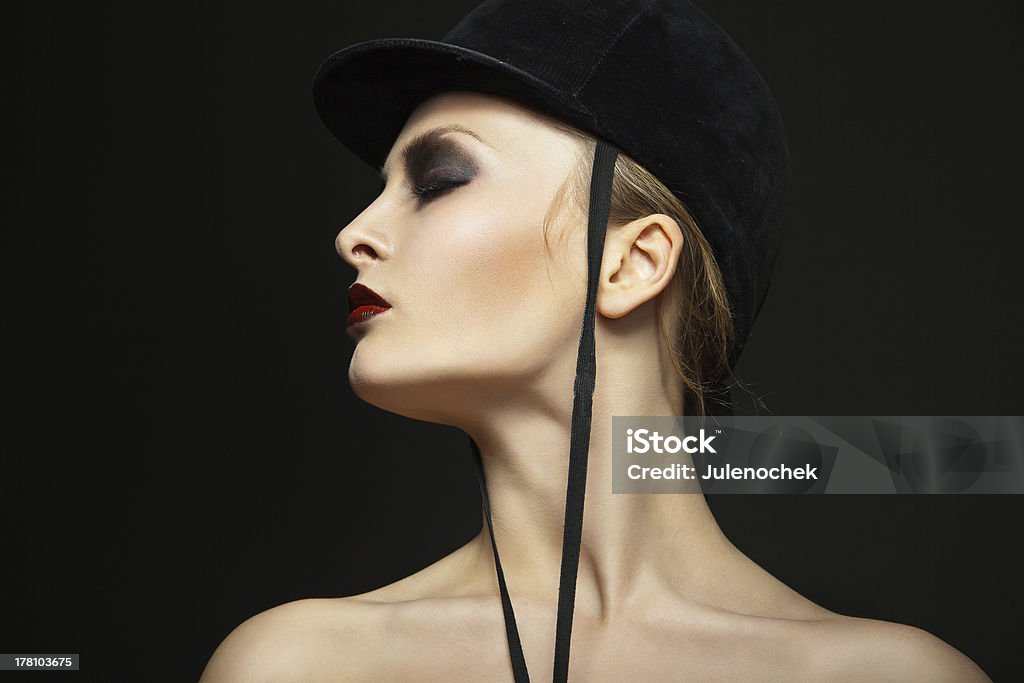 Mode horsewoman mit schwarzen Hut - Lizenzfrei Autorität Stock-Foto