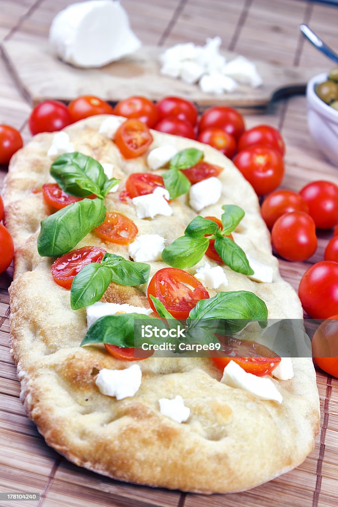 Focaccia-Italienische Küche - Lizenzfrei Focacciabrot Stock-Foto