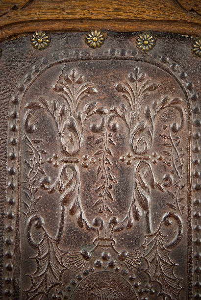 istock Vintage brown  leather texture closeup . 178104756