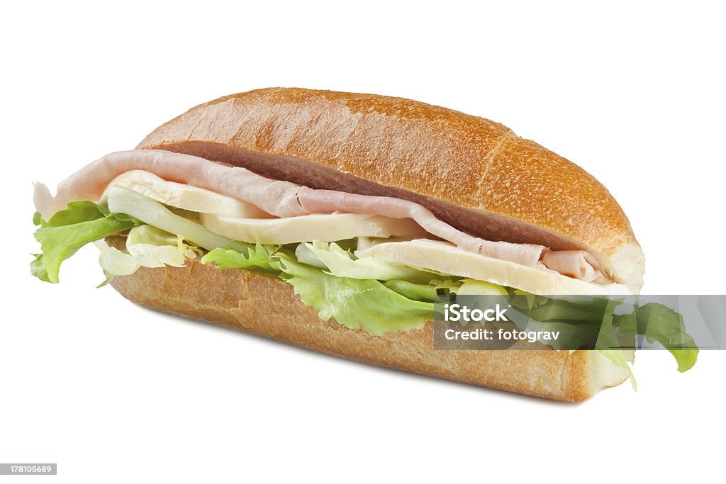 sandwich al prosciutto - Foto stock royalty-free di Baguette