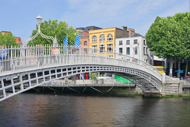 мост хапенни - дублин - ирландия - dublin ireland hapenny bridge republic of ireland city стоковые фото и изображения