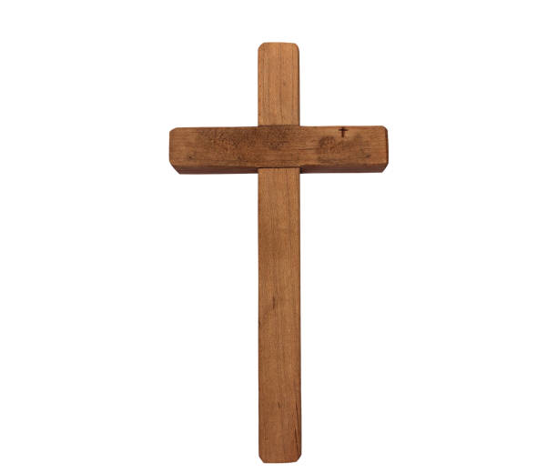 istock Wooden cross isolated on white background 1781060098