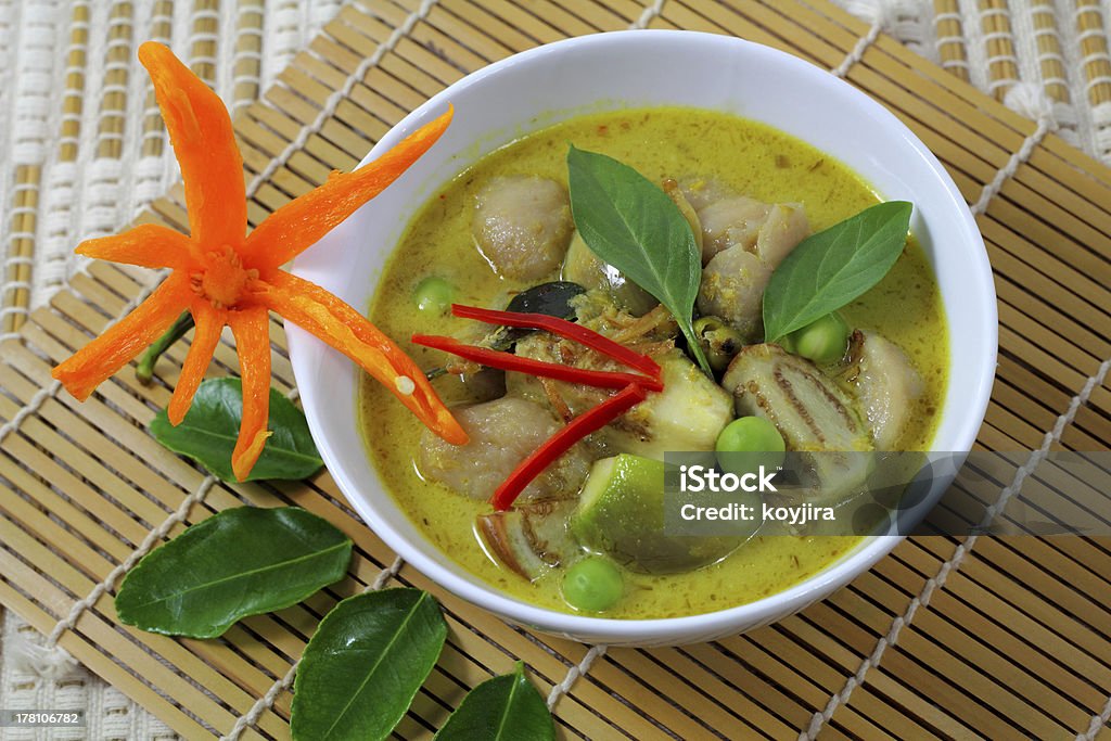 Pesce palla curry verde. - Foto stock royalty-free di Asia
